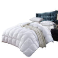 1500 Thread Count Baffle Box Medium Weight Goose Down Comforter, White, California King