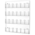 Weysat Acrylic Brochure Pamphlet Holder Brochure Display Stand Business Tri Fold Multi Slot Holder Rack Wall Mount Clear Pocket