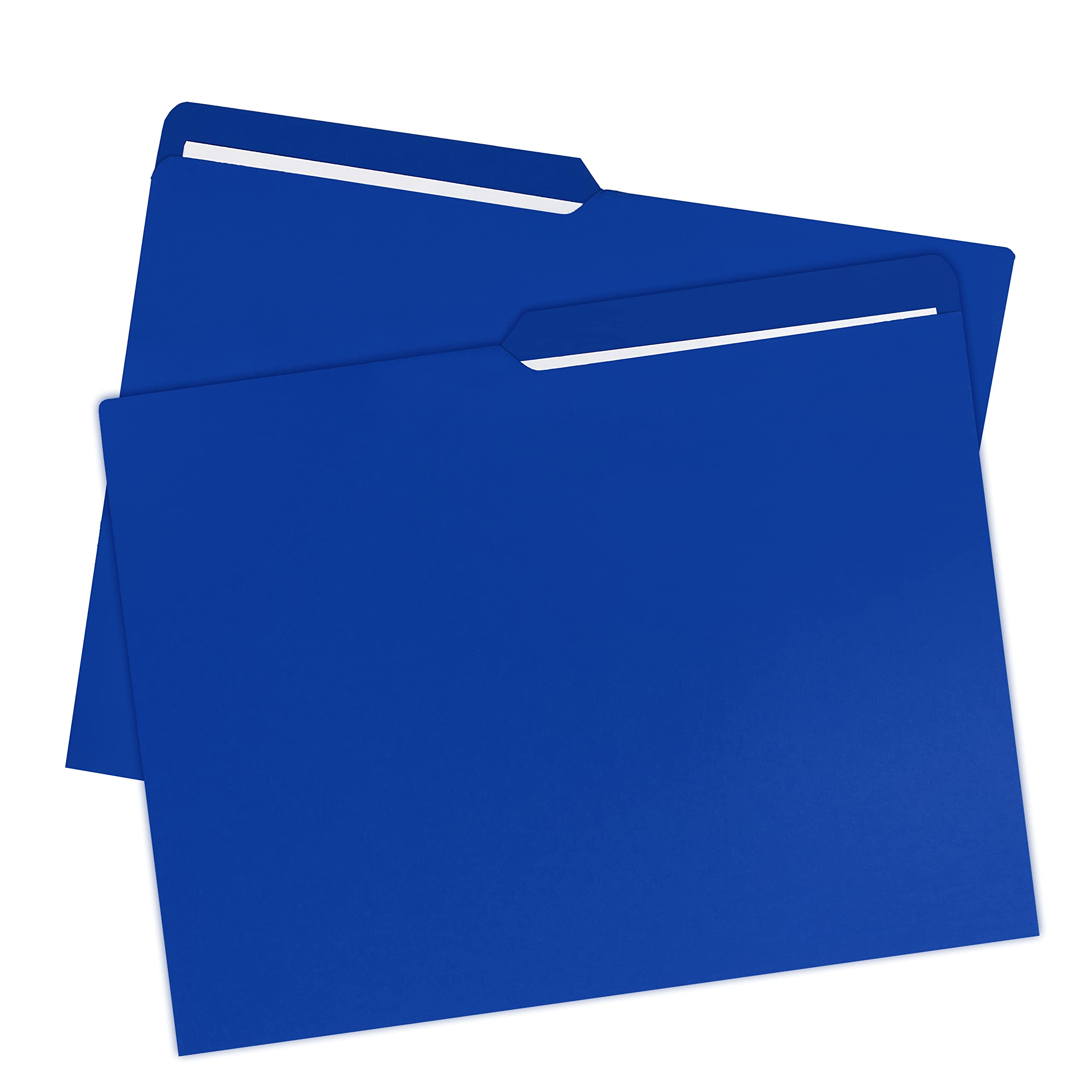 Uoffice File Folders For Office, School, Filing, And More, 100-Pack, Deep Blue, 1/2 Tab Letter Size, Office Supplies, Color Fold