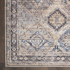 HomeRoots 533117 8 x 10 ft. Ivory & Tan Floral Traditional Power Loomed Distressed Washable Rectangle Area Rug