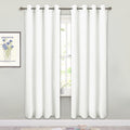 SMILETIME White 72 in Long Velvet Curtains with Grommet, Thermal Insulated Super Soft Privacy Noise Reducing Light Filtering Vel