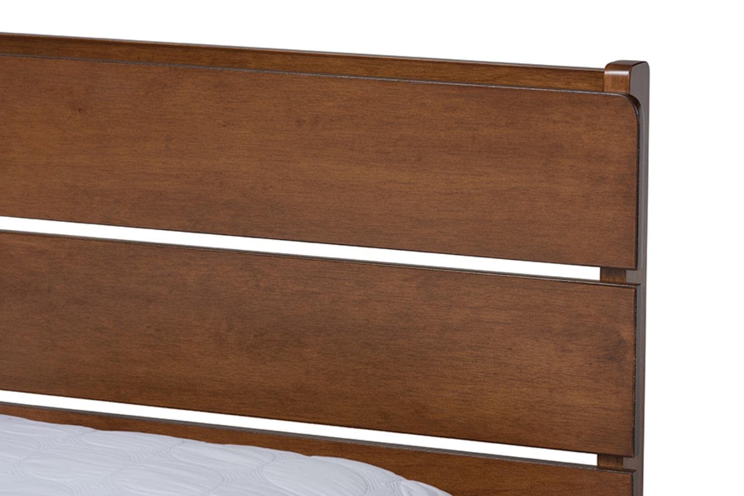 Baxton Studio Avena Mid-Century Modern Walnut Finished Wood Queen Size Platform bed