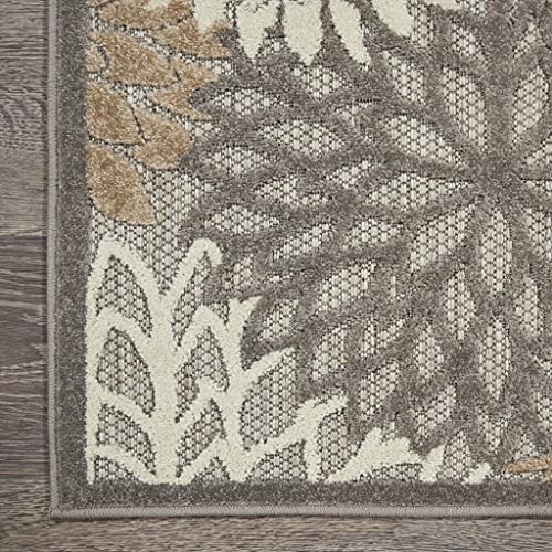 HomeRoots 100% Polypropylene 7â?? x 10â?? Natural and Gray Indoor Outdoor Area Rug
