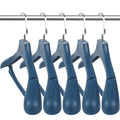 DEDU Plastic Extra Wide Shoulder Suit Hangers for Men 15 Pack Width 17.7'', Blue Sweater Hangers no Shoulder Bump Non Slip for T