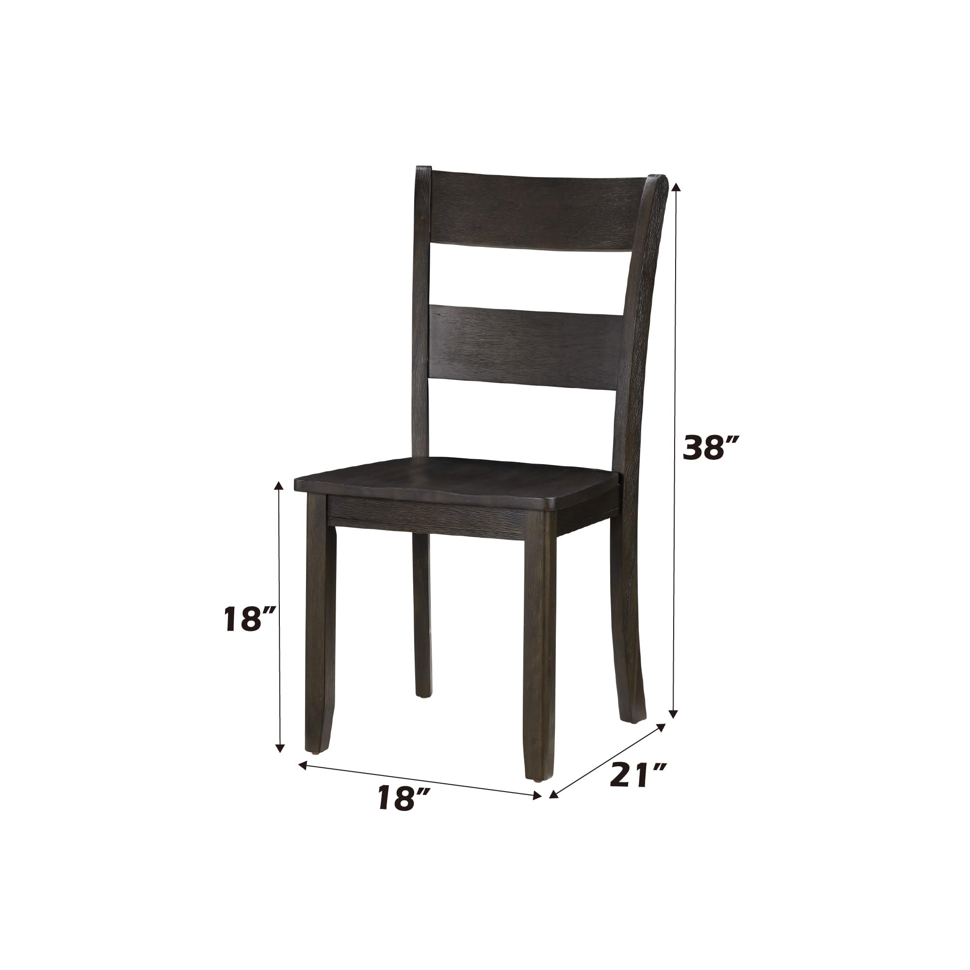 Acme Haddie Dining Side Chair in Distressed Walnut (Set of 2)