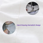 Simple&Opulence 100% Belgian Linen Sheet Set Handmade Hemstitch White King Size Bed Sheet-4 Piece (1 Flat Sheet+1 Fitted Sheet+2