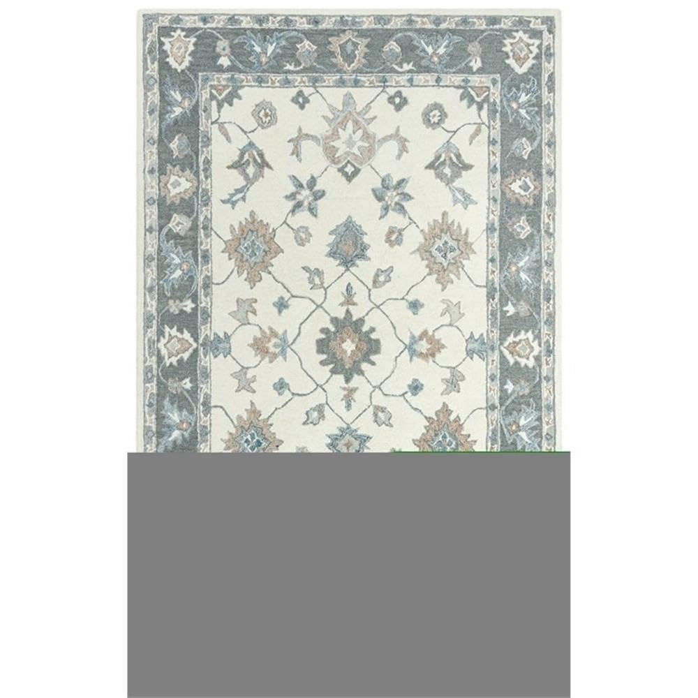 Alora Decor Spirit 7'6&quot; X 9'6&quot; Classical Ivory/Gray/Gray Hand Tufted Area Rug