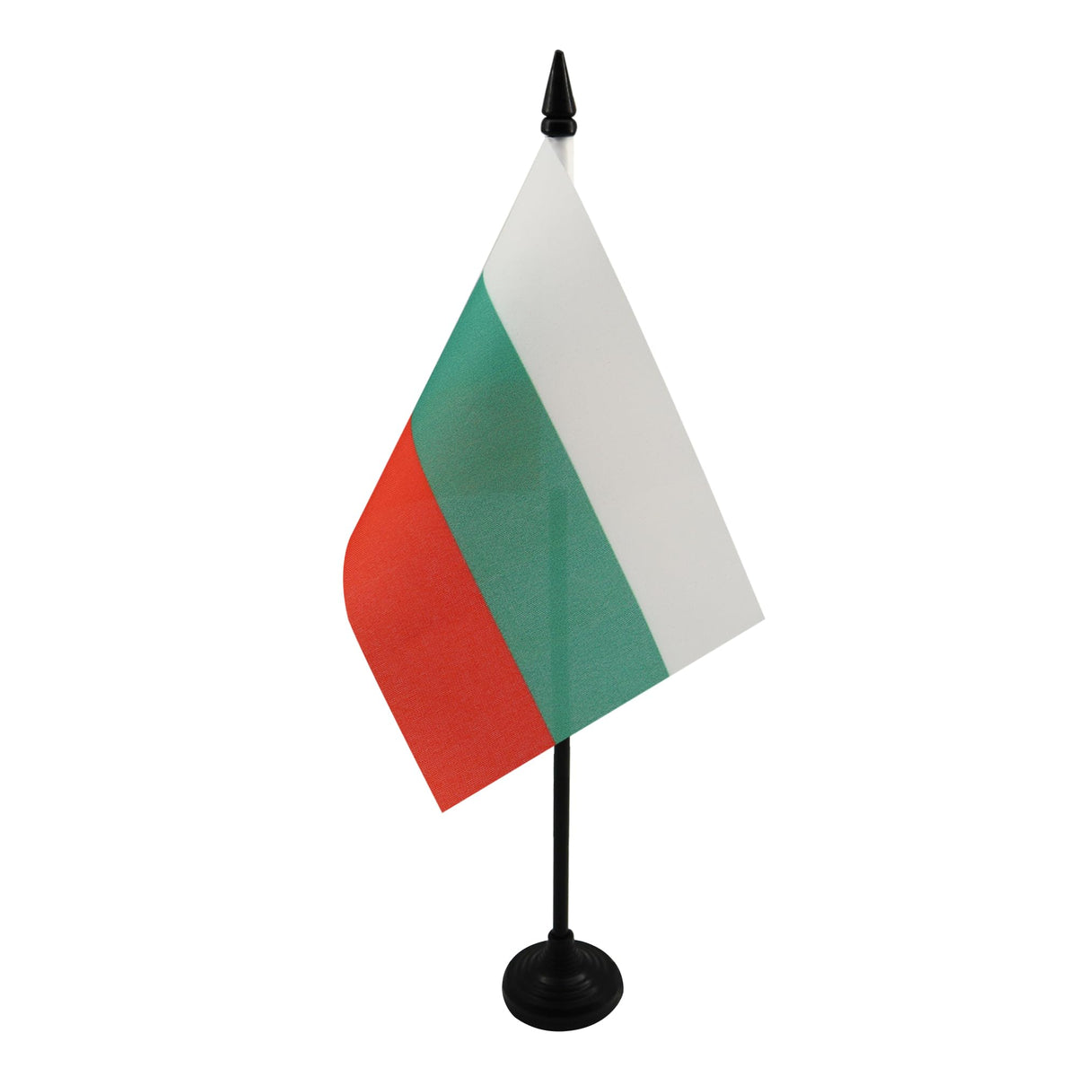 Bulgaria Table Flag 4' X 6' - Bulgarian Desk Flag 15 X 10 Cm - Black Plastic Stick And Base - Az Flag