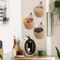 Woven Rope Hanging Baskets for Wall Storage, Multipurpose Planter for Kitchen, Bathroom and Bedroom Decoration (Beige, 3 Pcs Set