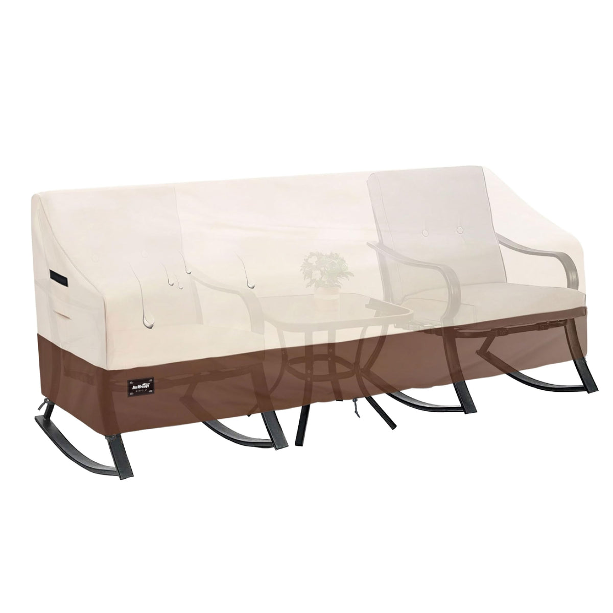 Jin Hrtoyi 3 Piece Outdoor Patio Set Furniture Cover,Garden Furniture Cover,64'Wx25'Dx28'H,100% Waterproof(600D), Fit For Rat