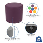Flash Furniture Nicholas Soft Seating Flexible Circle For Classrooms And Common Spaces - 18" Seat Height (Purple)