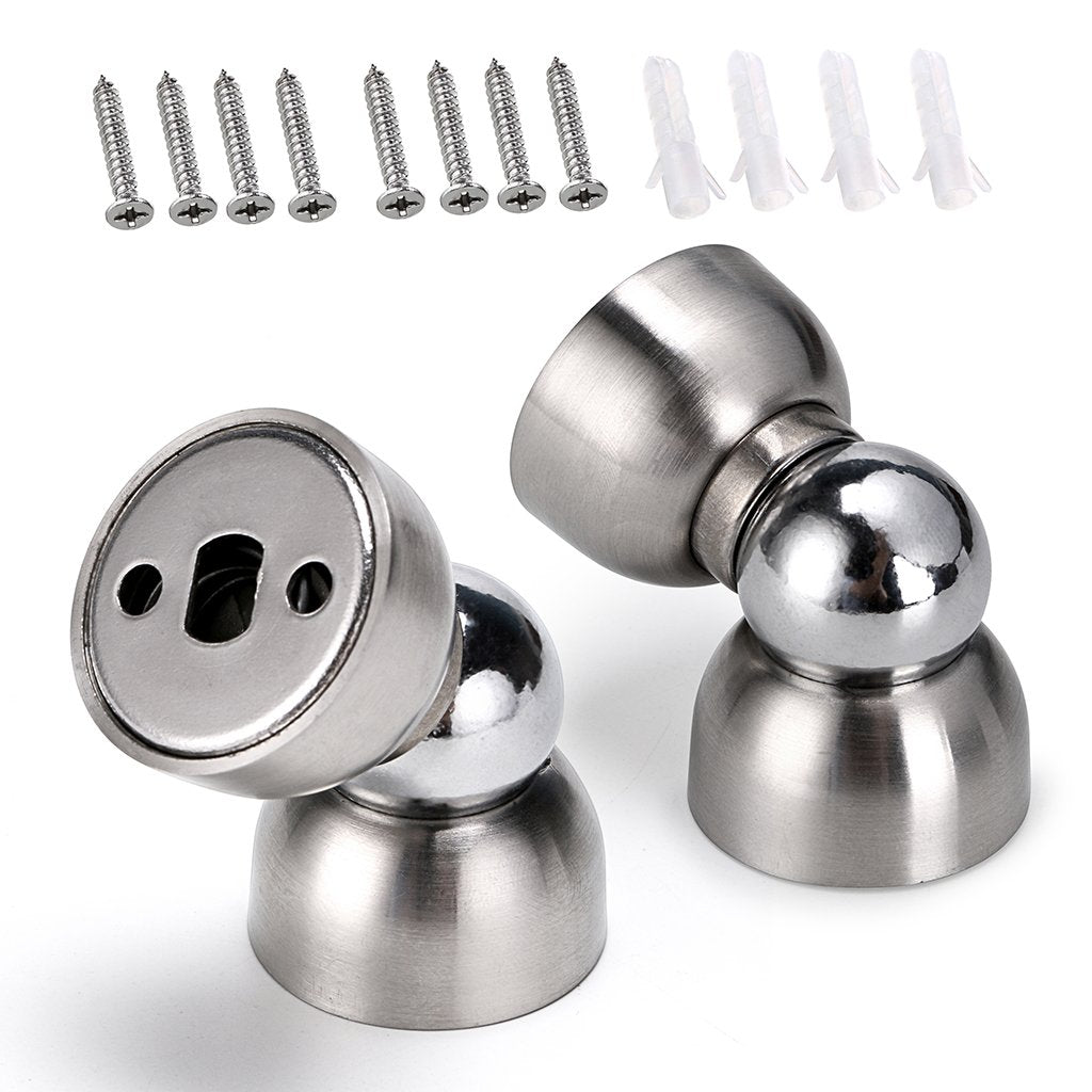 Sumnacon Powerful Magnetic Doorstop - 2 Pcs Stainless Steel Mini Door Stopper, Heavy Duty Magnetism Door Holder For Bedroom Bath