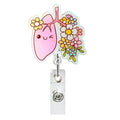Valentine'S Day Badge Reel, Flower Lungs Badge Clip, Funny Id Badge Clip, Nurse Badge Reels Retractable, Pink Retractable Badge