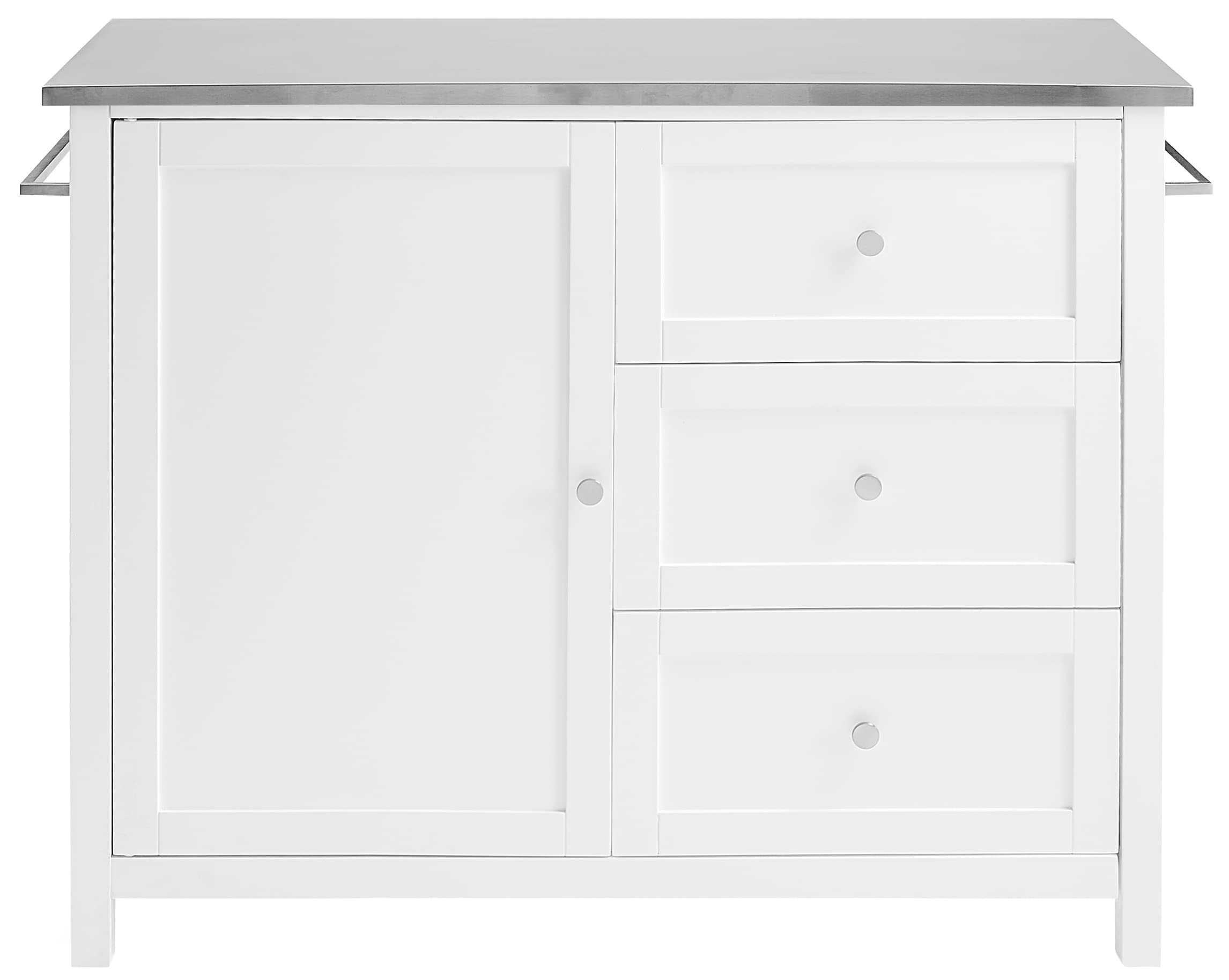 Crosley Furniture Cambridge Stainless Steel Top Rolling Kitchen Island Storage Cart