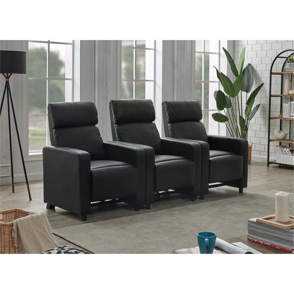 Coaster Toohey 3-Piece Theater Seating (3R), Black