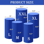 Saitimade Set Of 5 - Royal Blue Cylinder Pedestal Stand Covers, Flexible Cylinder Stand Covers For Party, Wedding Or Birthday Ev