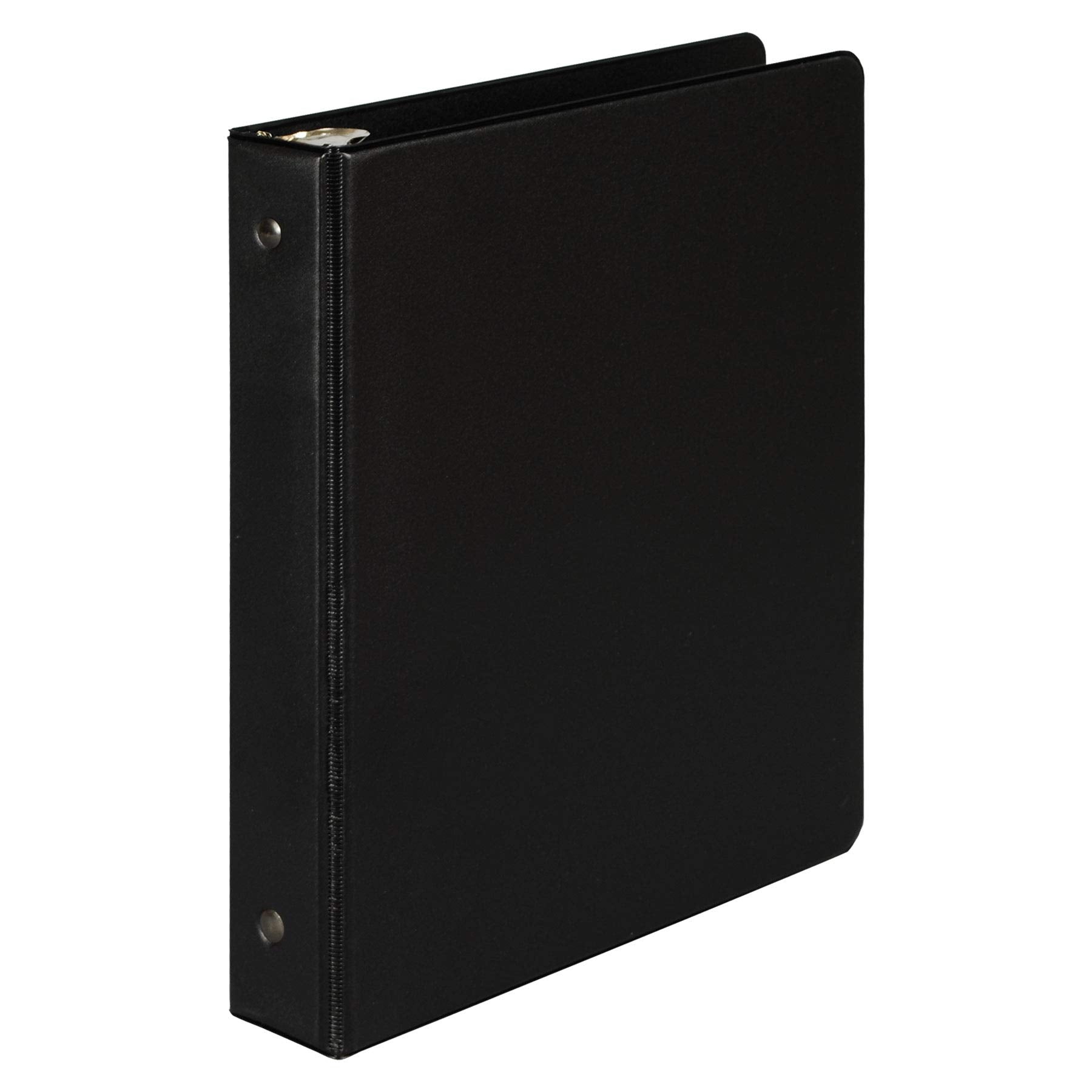 Samsill Economy 1 Inch Mini 3 Ring Binder, Made In The Usa, Round Ring Binder, Non-Stick Customizable Cover, Black (12300)