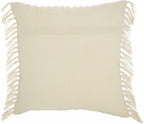 HomeRoots Grey Cotton Tassel Detailed White Throw Pillow
