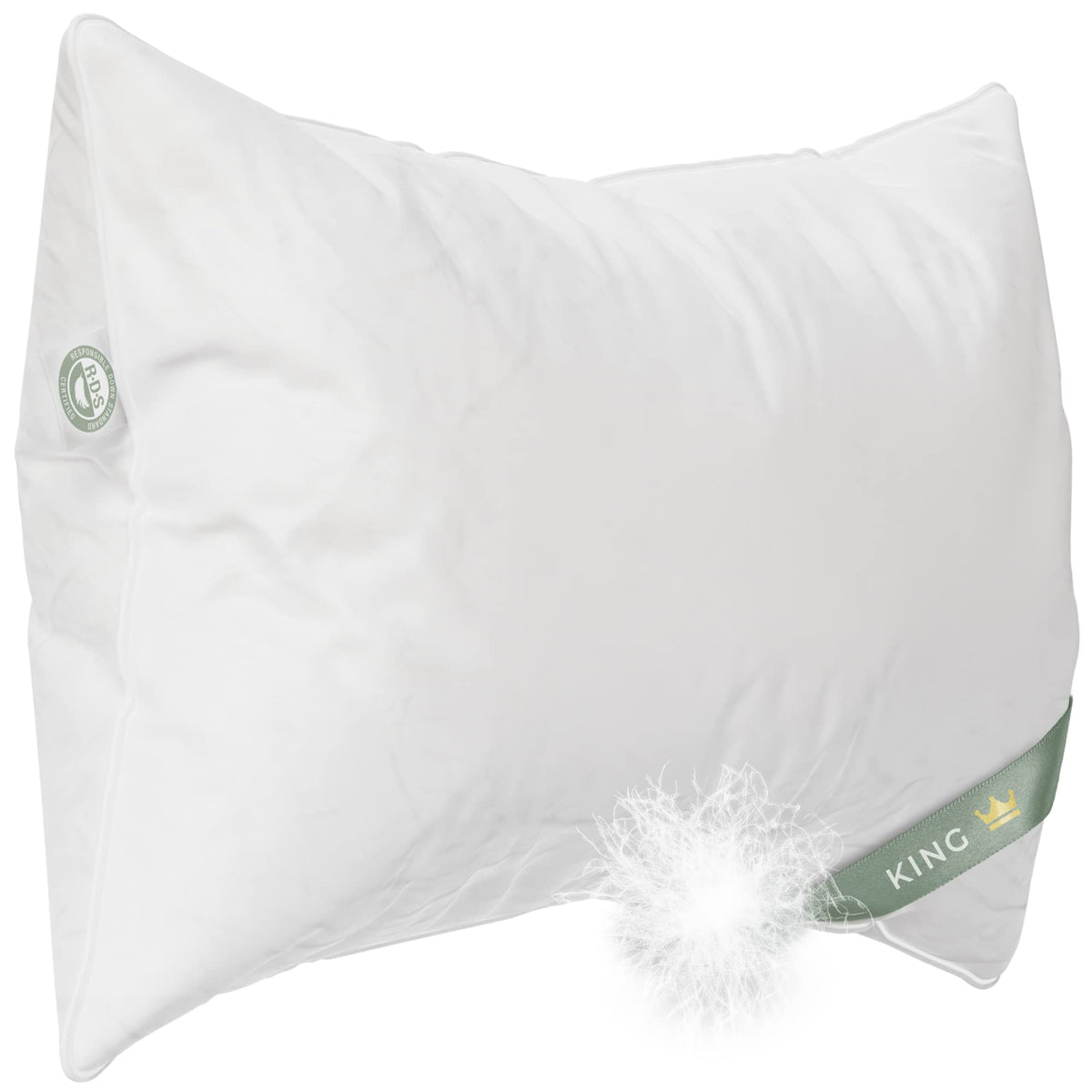 East Coast Bedding - King Size Pillow Pack of 1 - Firm Luxury Hotel Pillow for a Luxury Bed - 100% European Goose Down Pillow 80