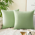 Quorgves Decorative Sage Green Pillow Covers 22X22 Inch Pack Of 2 Sage Green Throw Pillows For Couch Living Room Bed Bedroom Sof