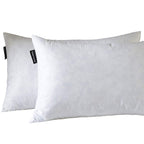 Basic Home14X24 Decorative Throw Pillow Inserts-Down Feather Pillow Inserts-Oblong-Cotton Fabric-Set Of 2-White.
