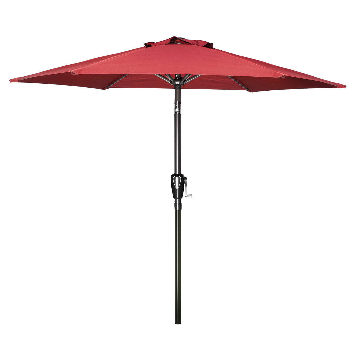 Simple Deluxe 9' Patio Umbrella Outdoor Table Market Yard Umbrella With Push Button Tilt/Crank, 8 Sturdy Ribs For Garden, Deck, Backyard, Pool, Red