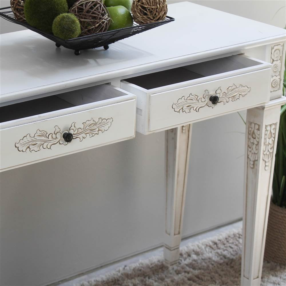 International Caravan Furniture Piece Windsor Two Drawer Rectangular Console Table