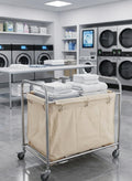 Commercial Laundry Cart with Lockable Wheels & Chrome Frame  Large Capacity 925590 cm