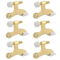 Homotek 6 Pack Hinge Pin Bright Brass Door Stopper, Gold Door Stops, Adjustable Deluxe Heavy Duty Door Stopper 2-1/2'X1-3/4   ,