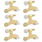 Homotek 6 Pack Hinge Pin Bright Brass Door Stopper, Gold Door Stops, Adjustable Deluxe Heavy Duty Door Stopper 2-1/2'X1-3/4   ,