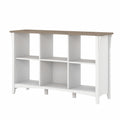 Bush Furniture BSH24462943 Salinas 6-Shelf 30-Inch H Cube Bookcase, Shiplap Gray/Pure White