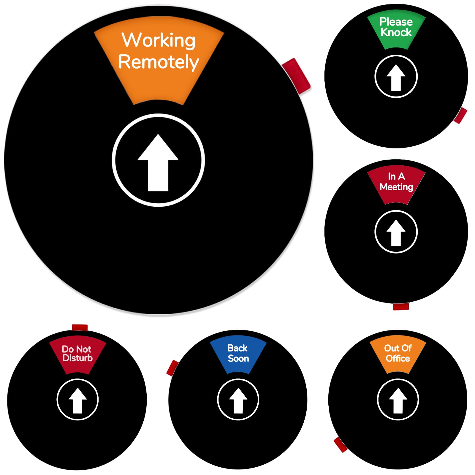 Office Door Sign, 6 Options Available And Away, Do Not Disturb Rotating Sign For Doors, Out Of Office Door Sign,6 Inches Black