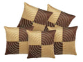Msenterprises Round Jalebi Pattern Polyester Cushion Covers With Zipper For Sofa & Living Room (Brown, 16 X 16 Inch, Set Of 5)