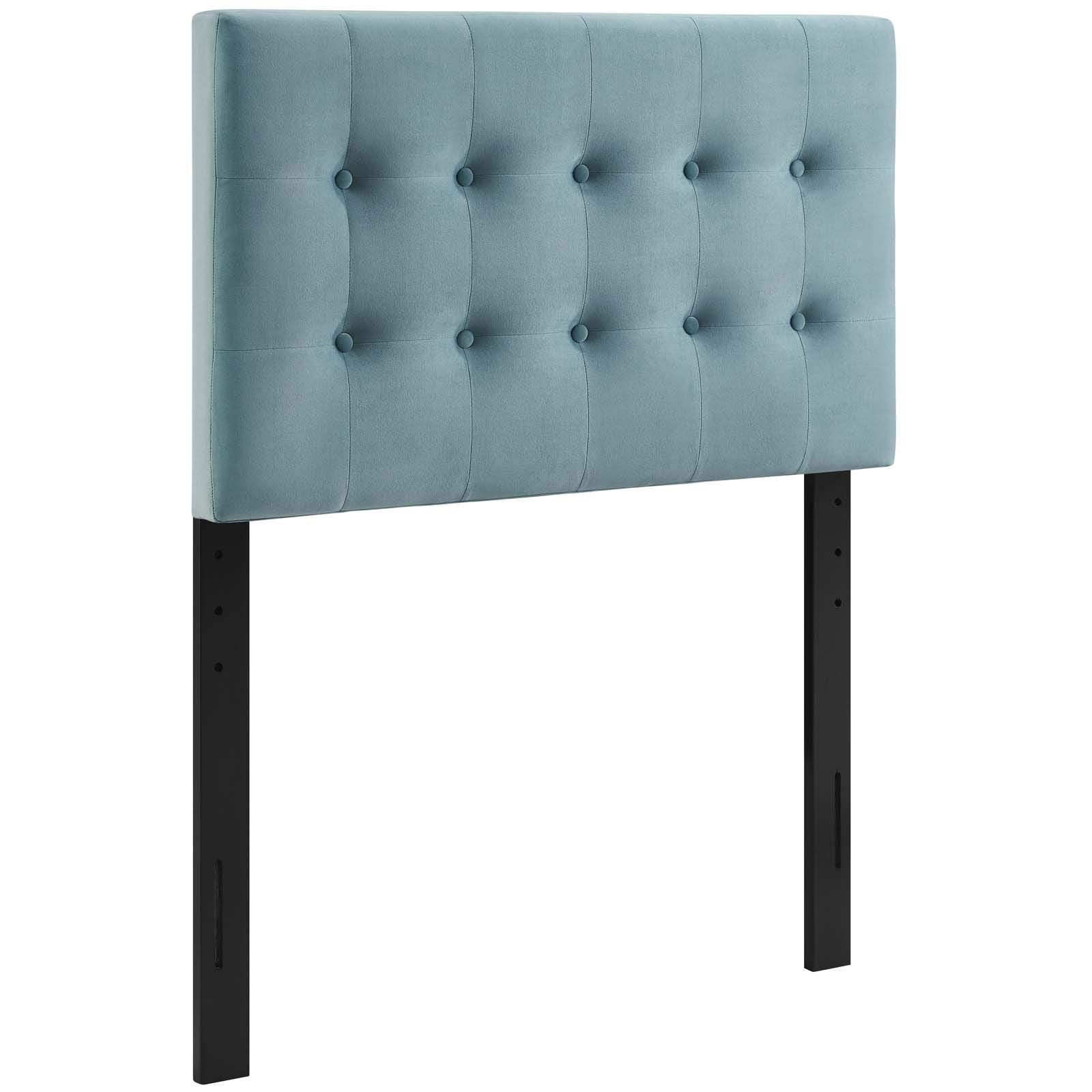 Modway Emily Twin Headboard - Biscuit Tufted Performance Velvet, Light Blue
