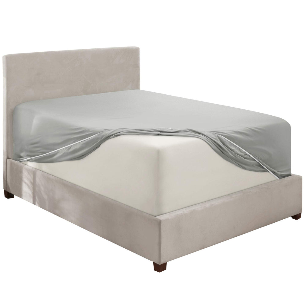 Nestl Light Grey Twin Xl Fitted Sheet Only, Extra Deep Pocket Fitted Bed Sheet, 1800 Microfiber Xl Twin Fitted Sheet, Ultra Soft Fitted Sheet Twin Xl Fits Up To 24 Inch Mattress
