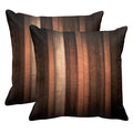 Emvency Set Of 2 Throw Pillow Covers 18X18 Inches Brown Orange Copper And Pale Peach Abstract With Cool Glass And Vintage Stripe