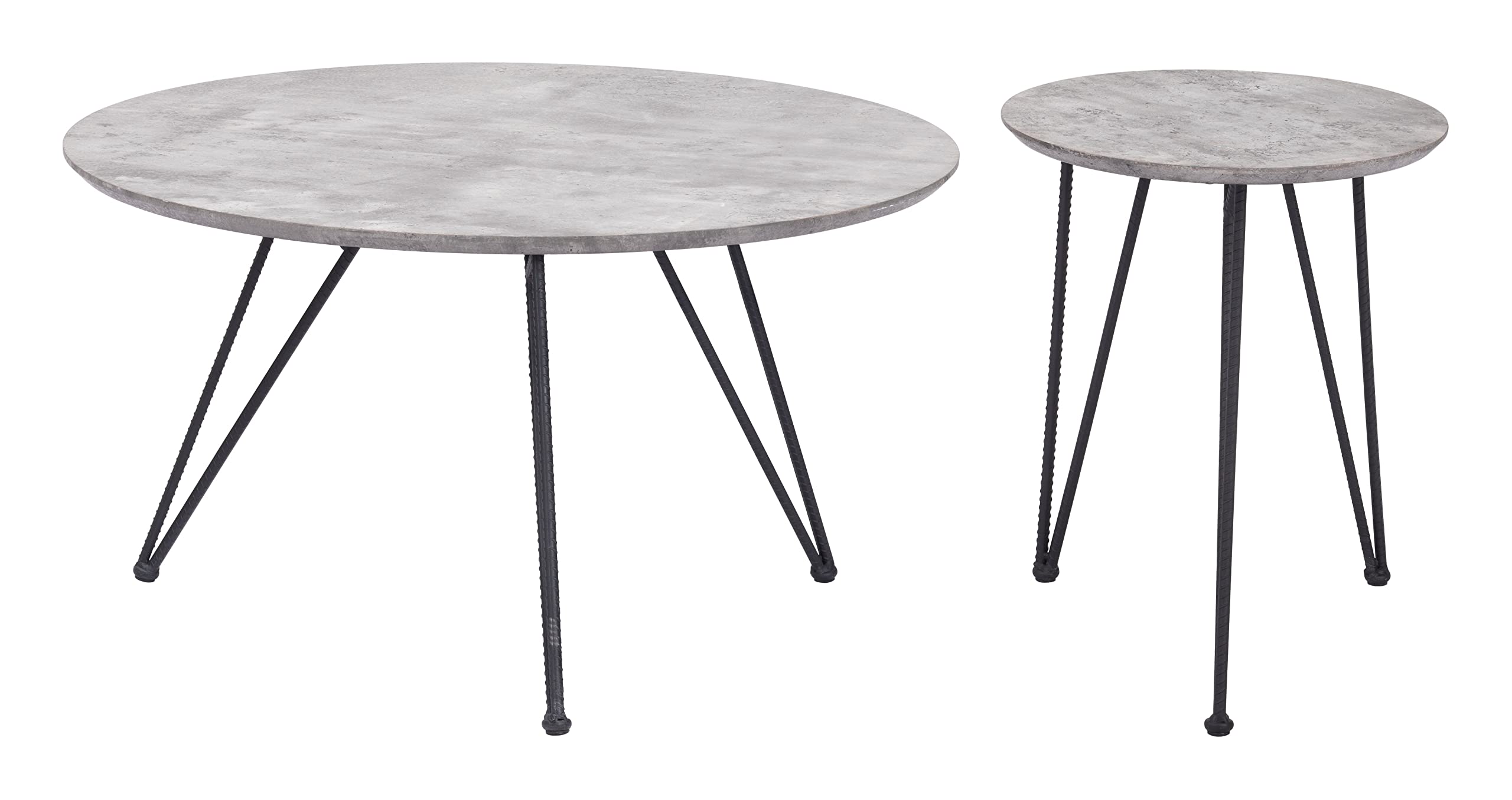 Zuo Kerris Coffee Table Set Gray & Black