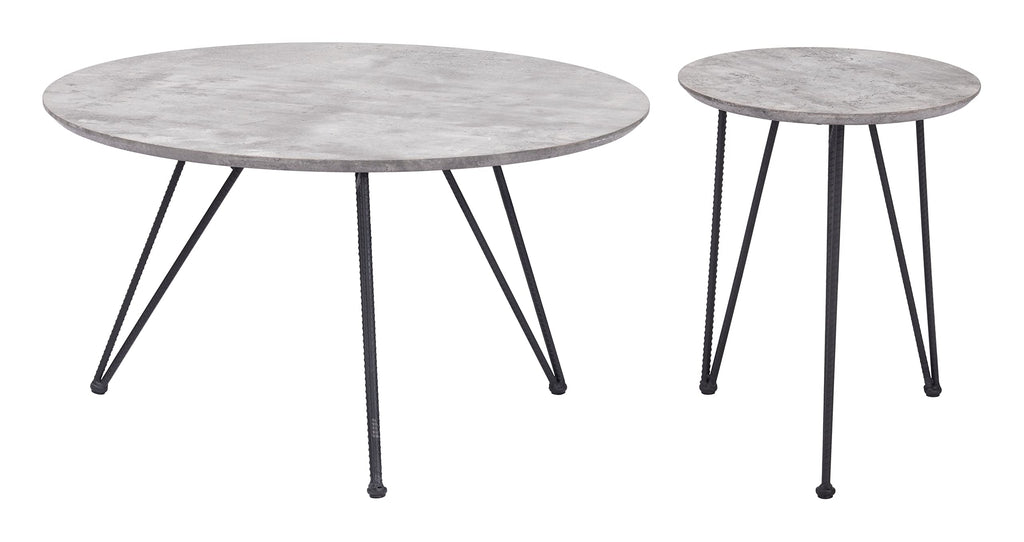 Zuo Kerris Coffee Table Set Gray & Black