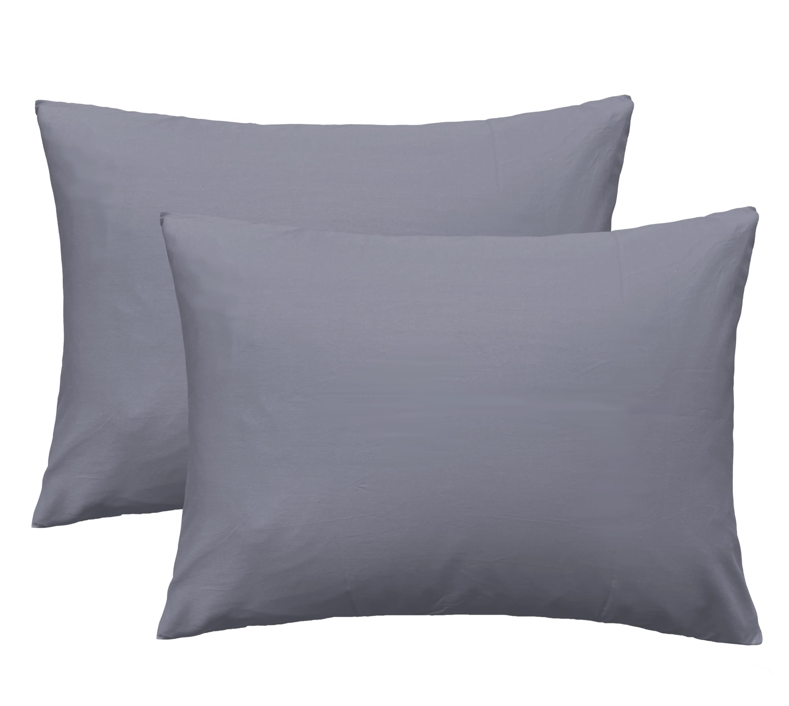 Imaylex Soft 100% Egyption Cotton Zipper Pillow Case, Cozy And Lightweight Pillowcase, Set Of 2, Grey, Standard, 20'' X 26''