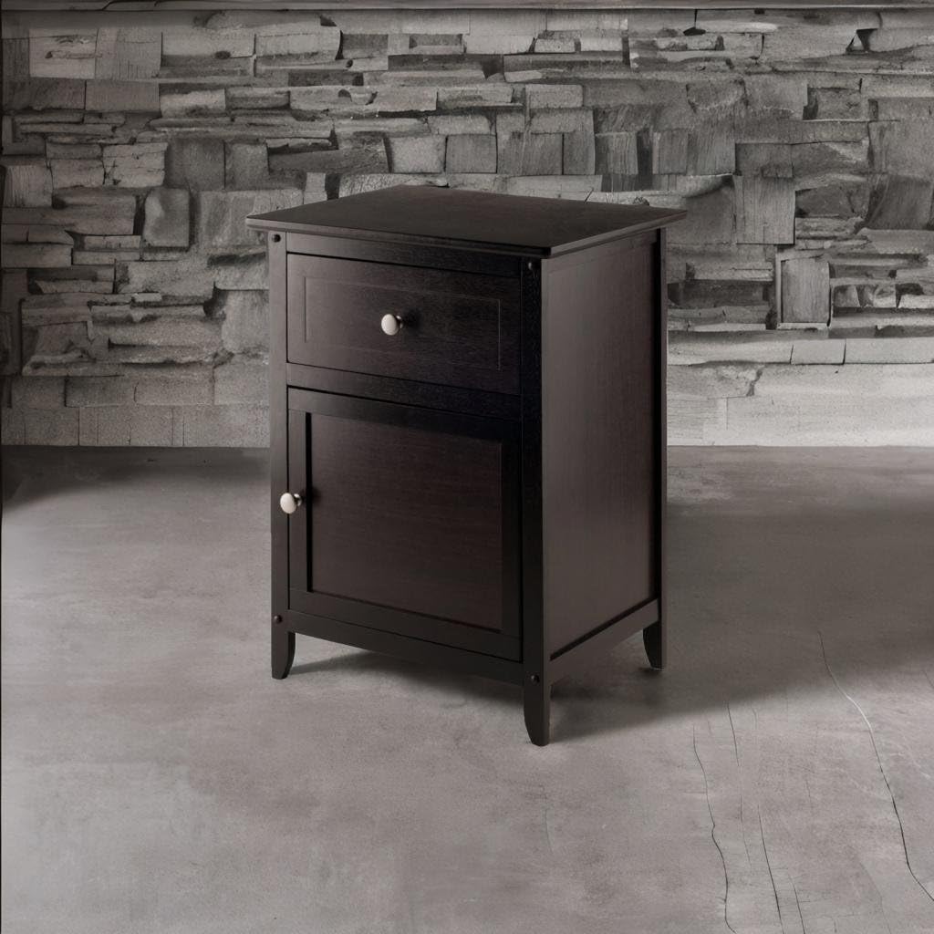 Ergode Wood Eugene Accent Table - Stylish, Functional, Espresso Finish, Storage