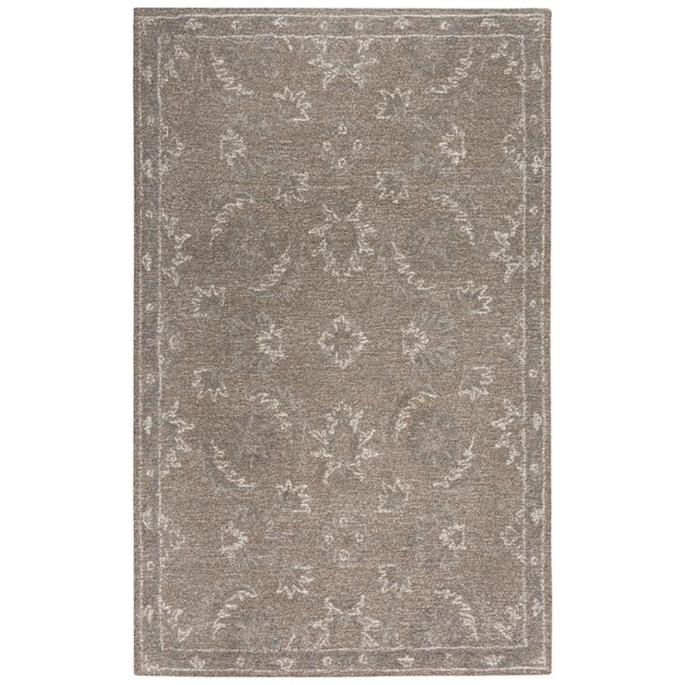 Peace 5' X 7'6&quot; Floral Brown/Brown Hand-Tufted Area Rug