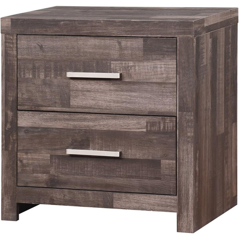 Acme Juniper Modern Composite Wood 2-Drawer Bedroom Nightstand in Dark Cherry
