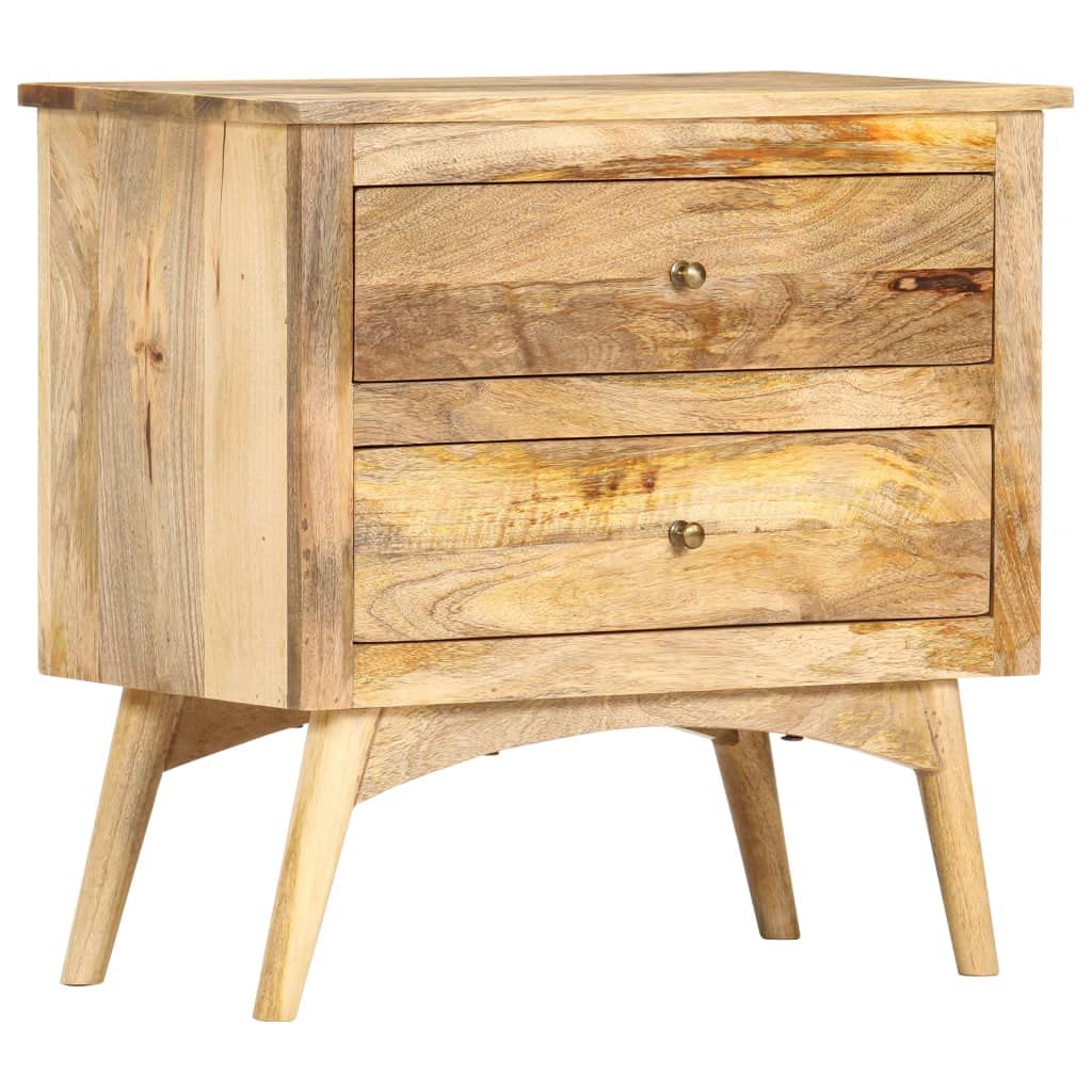 vidaXL Solid Wood Mango Bedside Cabinet Bed Side Sofa Table Sideboard Storage Shelf Telephone Nightstand Wooden Home Bedroom Furniture