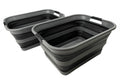 SAMMART 42L Collapsible Plastic Laundry Basket  Foldable Pop Up Storage Container/Organizer  Portable Washing Tub  Space Savi