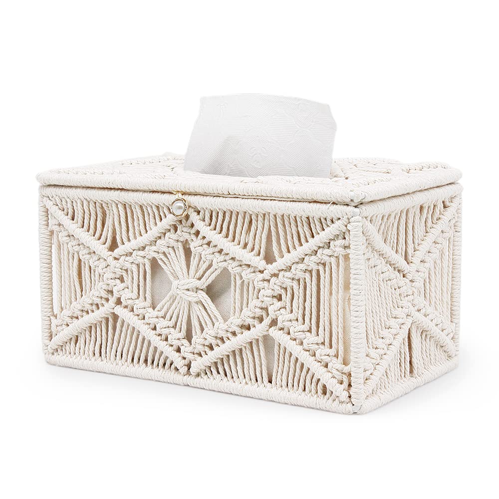 Tissue Box Cover Rectangle, Paper Tissue Holder Napkin Tissues Organizer, Home Decor for Bathroom Bedroom Dresser Living Room Of