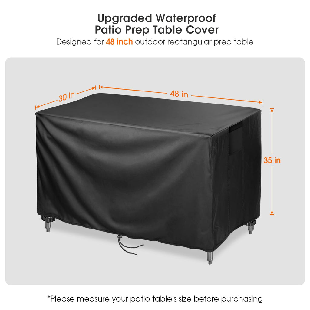 Jungda Outdoor Prep Table Cover 48 Inch,Waterproof Grill Table Cover Stainless Steel Table Cover,Outdoor Metal Work Table Cover - 48 X 30 X 35 Inch