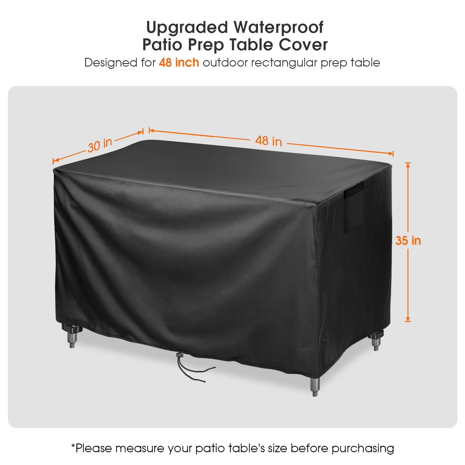 Jungda Outdoor Prep Table Cover 48 Inch,Waterproof Grill Table Cover Stainless Steel Table Cover,Outdoor Metal Work Table Cover - 48 X 30 X 35 Inch
