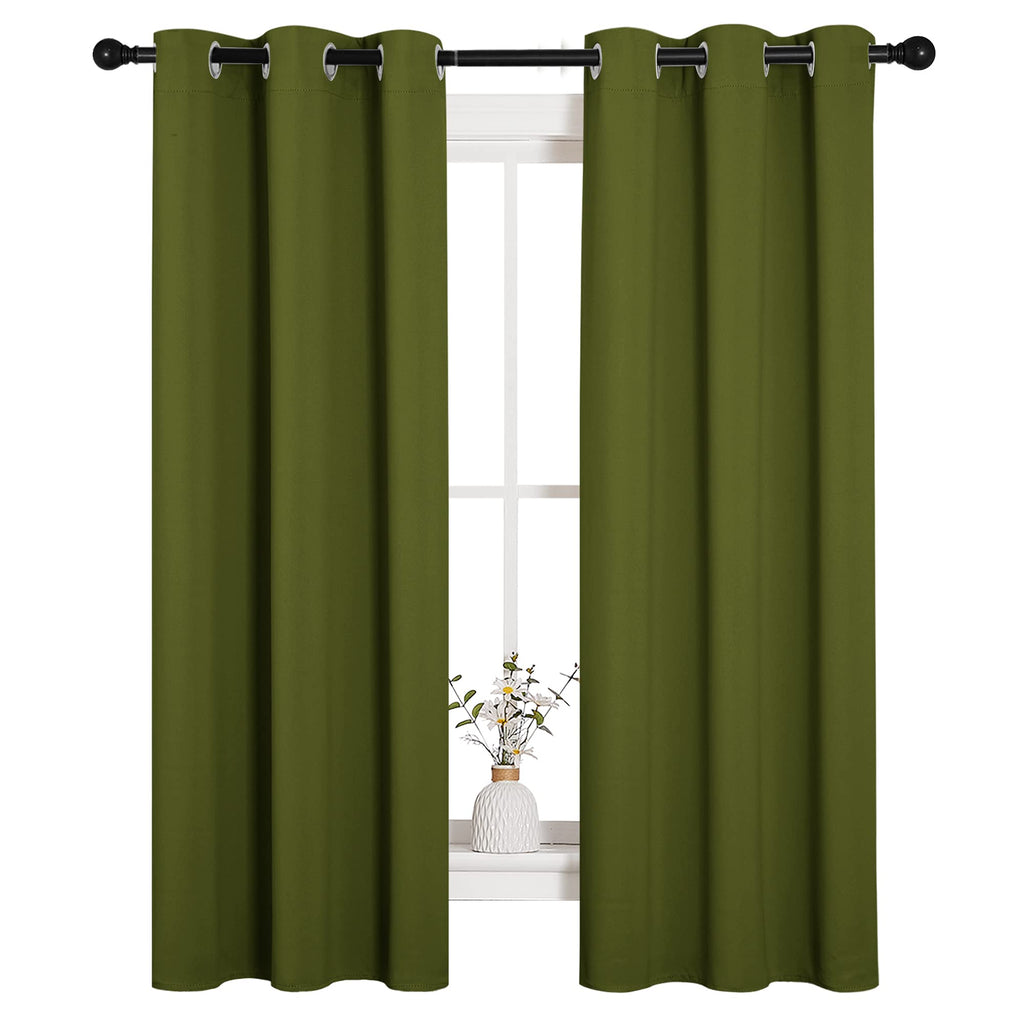 Nicetown Kitchen Curtain Panels Blackout Draperies, Thermal Insulated Solid Grommet Blackout Curtains/Drapes For Christmas Windo