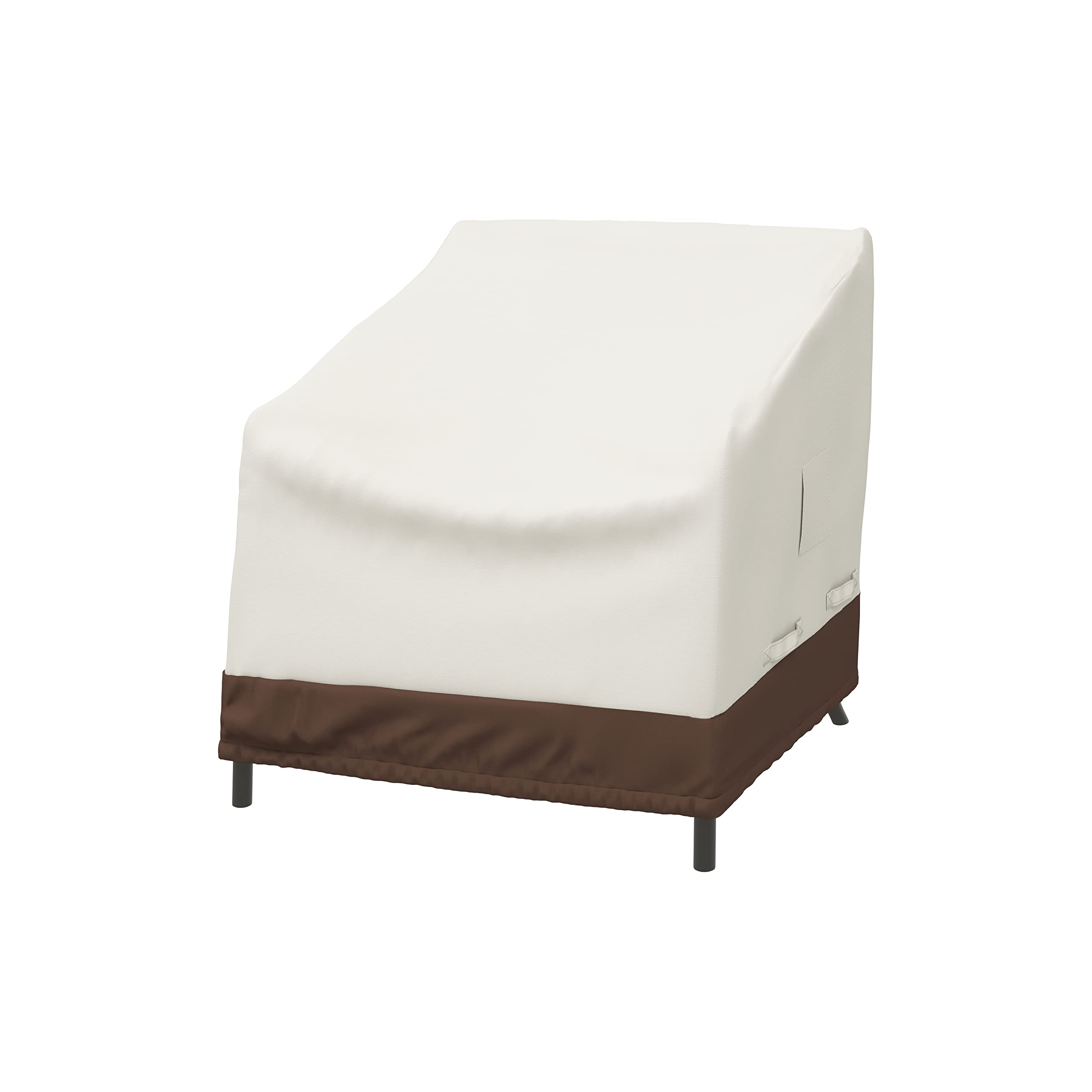 Amazon Basics Outdoor Patio Deep Lounge Chair Cover, Set Of 2, Beige/Tan