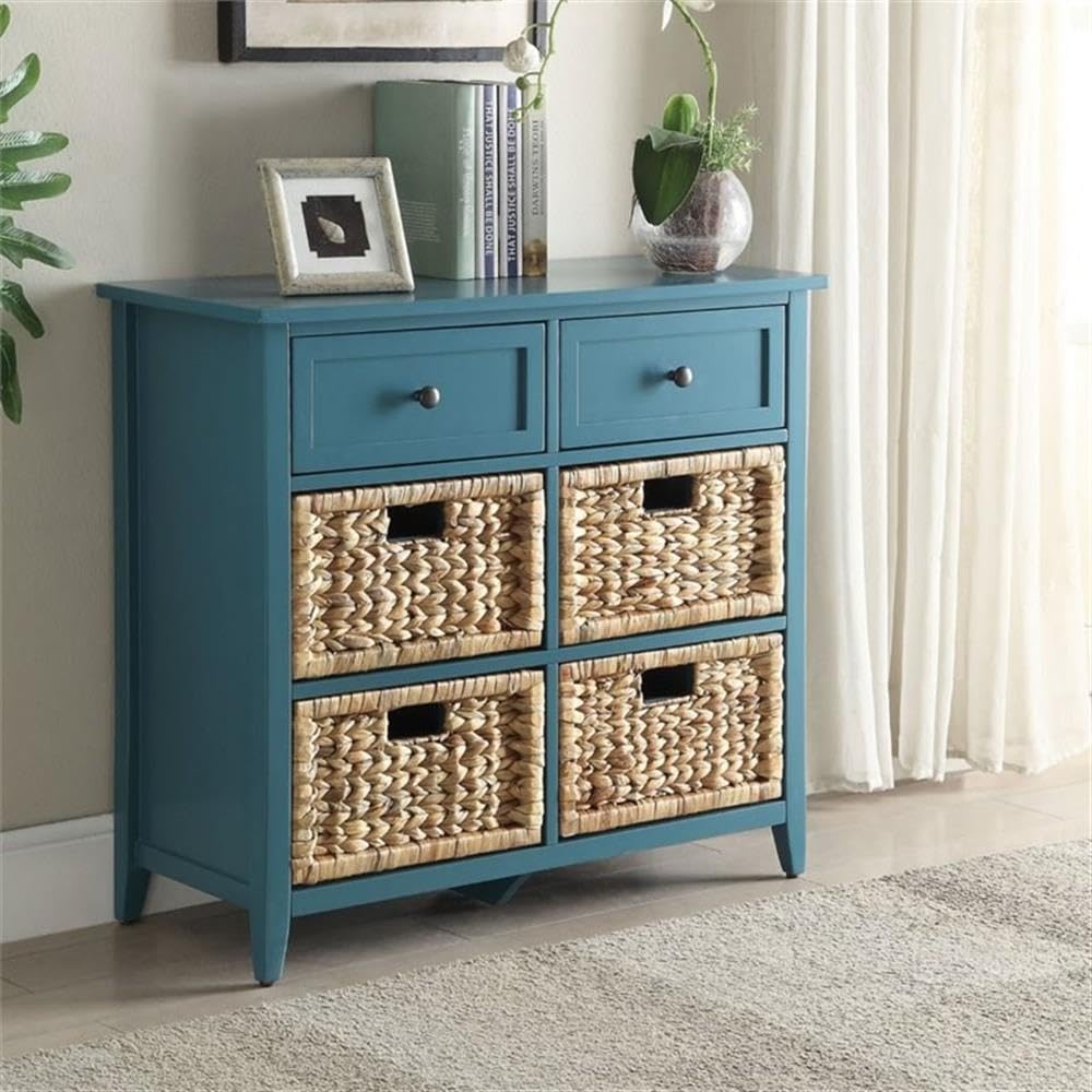 ACME Flavius 6 Drawers Accent Wood Chest in Turquoise Teal